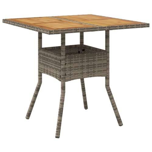 Vrtni stol s pločom od drva bagrema sivi 80x80x75 cm poliratan - Siva 1 boja drva Cijena
