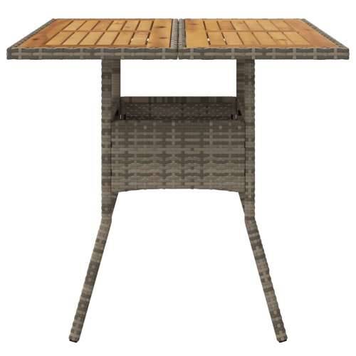 Vrtni stol s pločom od drva bagrema sivi 80x80x75 cm poliratan - Siva 1 boja drva Cijena