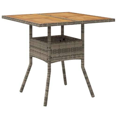 Vrtni stol s pločom od drva bagrema sivi 80x80x75 cm poliratan - Siva 1 boja drva Cijena