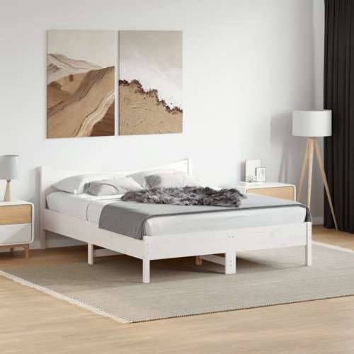Okvir kreveta bez madraca bijeli 160x200 cm od masivne borovine - Bijela 160 x 200 cm Cijena