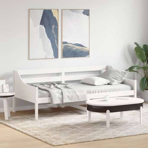 Dnevni krevet bez madraca bijeli 90 x 200 cm masivna borovina - Bijela 90 x 200 cm Cijena