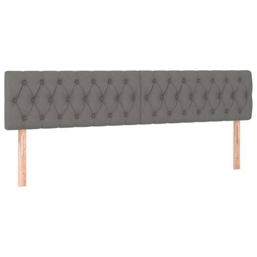 Krevet box spring s madracem LED tamnosivi 120 x 190 cm tkanina - Tamno siva 120 x 190 cm Dizajn s gumbima Cijena