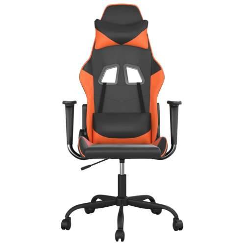 Masažna igraća stolica crno-narančasta od umjetne kože Cijena