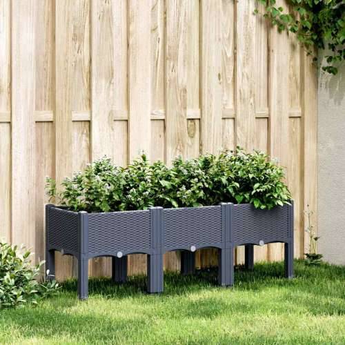 Vrtna sadilica s nogama plava siva 120 x 40 x 42 cm PP - Plavo-siva 120 x 40 x 42 cm 1 Cijena