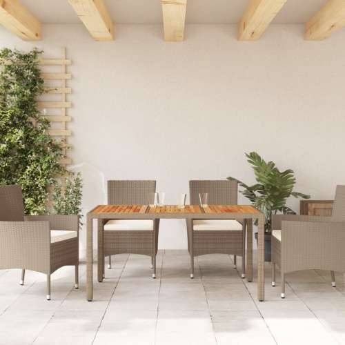 Vrtni stol bež 150 x 90 x 75 cm od poliratana i bagremovog drva - Bež 150 cm 1 Cijena