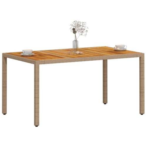 Vrtni stol bež 150 x 90 x 75 cm od poliratana i bagremovog drva - Bež 150 cm 1 Cijena
