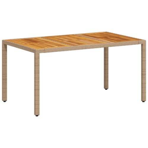 Vrtni stol bež 150 x 90 x 75 cm od poliratana i bagremovog drva - Bež 150 cm 1 Cijena