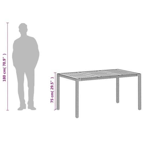 Vrtni stol bež 150 x 90 x 75 cm od poliratana i bagremovog drva - Bež 150 cm 1 Cijena