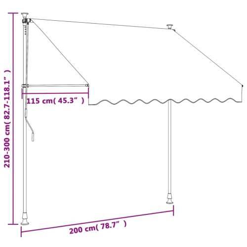 Tenda na uvlačenje krem 200 x 150 cm od tkanine i čelika - Krema 200 x 150 cm 1 Cijena