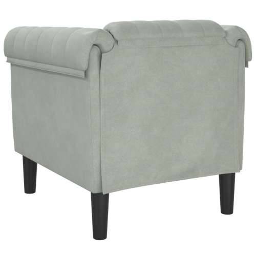 Fotelja svjetlosiva baršunasta - Svjetlosiva Sofa Cijena