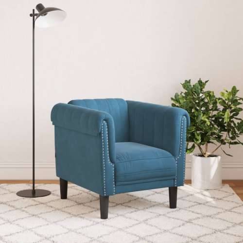 Fotelja plava baršunasta - Plava Sofa Cijena