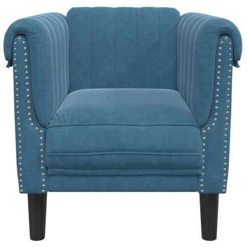 Fotelja plava baršunasta - Plava Sofa Cijena