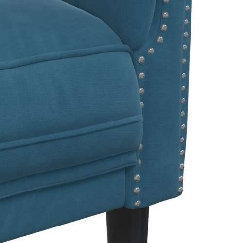 Fotelja plava baršunasta - Plava Sofa Cijena
