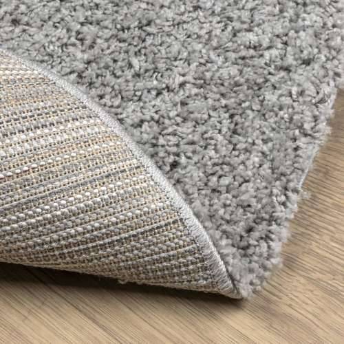 Čupavi tepih PAMPLONA s visokim vlaknima moderni sivi Ø 80 cm - Siva Ø 80 cm Cijena
