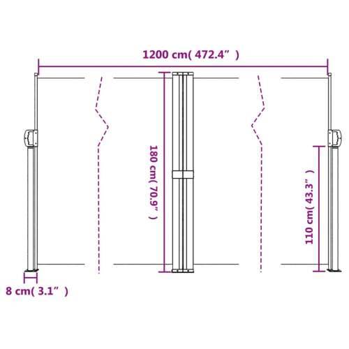 Bočna tenda na uvlačenje krem 180 x 1200 cm Krema 180 x 1200 cm 1 Cijena