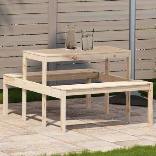 Stol za piknik 110 x 134 x 75 cm od masivne borovine - Prirodna boja bora 110 x 134 x 75cm 1 Cijena