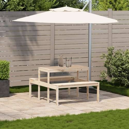 Stol za piknik 110 x 134 x 75 cm od masivne borovine - Prirodna boja bora 110 x 134 x 75cm 1 Cijena