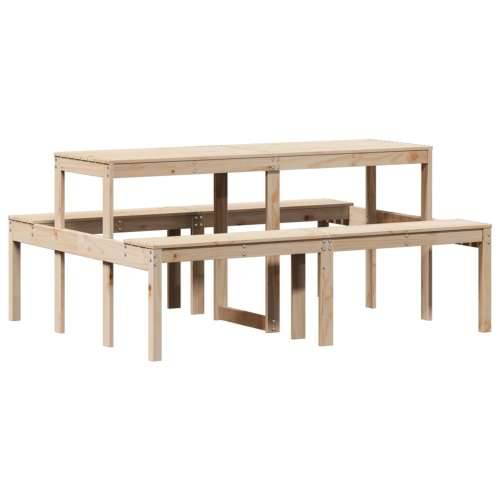 Stol za piknik 160 x 134 x 75 cm od masivne borovine - Prirodna boja bora 160 x 134 x 75 cm 1 Cijena