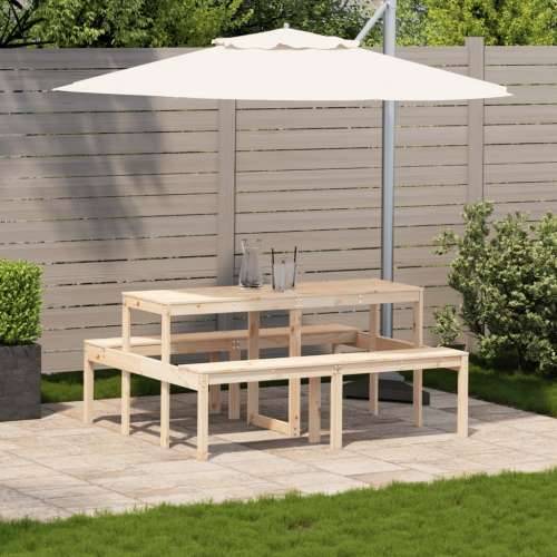 Stol za piknik 160 x 134 x 75 cm od masivne borovine - Prirodna boja bora 160 x 134 x 75 cm 1 Cijena