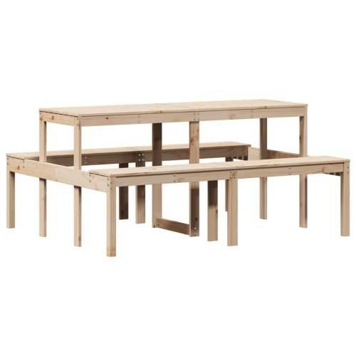 Stol za piknik 160 x 134 x 75 cm od masivne borovine - Prirodna boja bora 160 x 134 x 75 cm 1 Cijena
