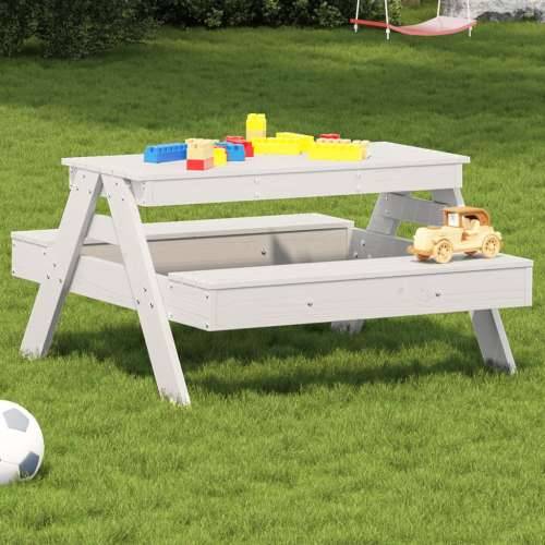 Stol za piknik za djecu bijeli 88x97x52 cm od masivne borovine - Bijela 1 Cijena