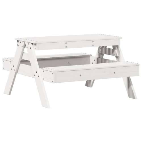 Stol za piknik za djecu bijeli 88x97x52 cm od masivne borovine - Bijela 1 Cijena