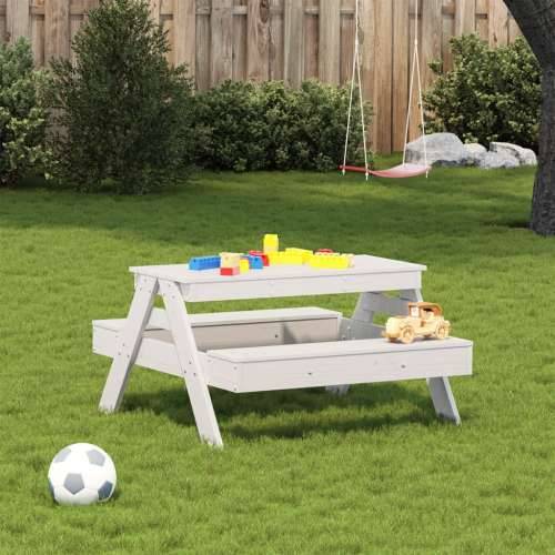 Stol za piknik za djecu bijeli 88x97x52 cm od masivne borovine - Bijela 1 Cijena