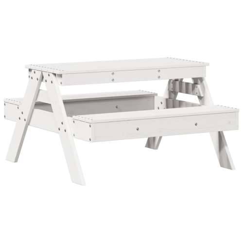 Stol za piknik za djecu bijeli 88x97x52 cm od masivne borovine - Bijela 1 Cijena