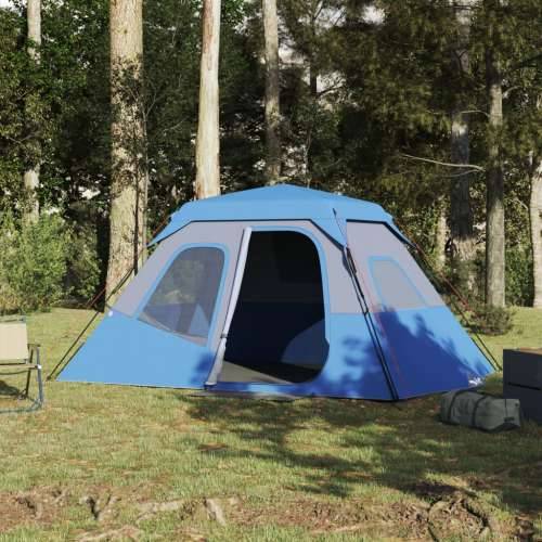 Šator za kampiranje za 6 osoba plavi vodootporni