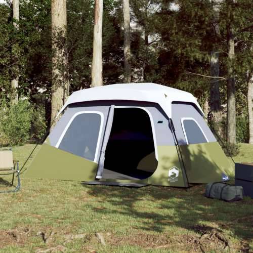 Šator za kampiranje s LED svjetlom za 6 osoba svjetlozeleni
