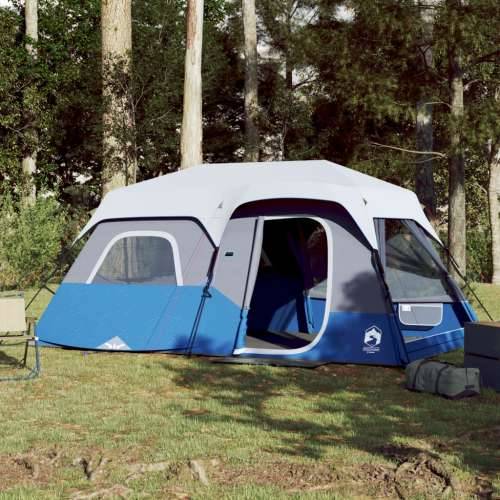 Šator za kampiranje s LED svjetlom za 9 osoba svjetloplavi