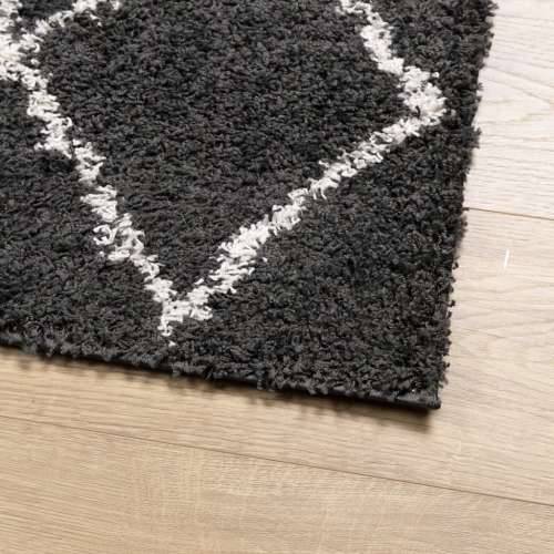 Čupavi tepih PAMPLONA s visokim vlaknima crni-krem 160 x 230 cm - Crna i krem 160 x 230 cm Cijena