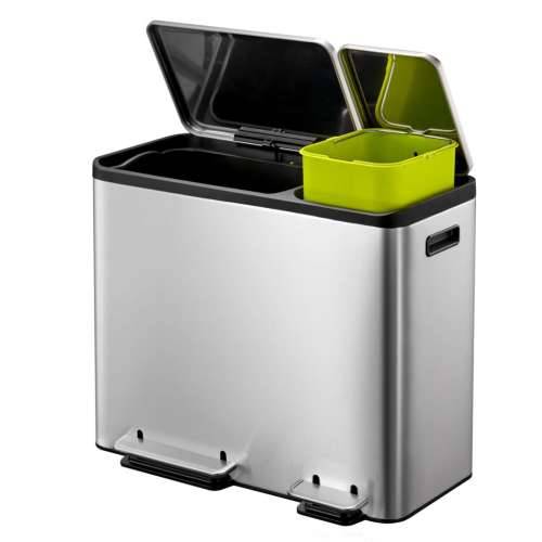 EKO kanta s papučicom “EcoCasa” 30 + 15 L mat srebrna - 30 + 15 l Cijena
