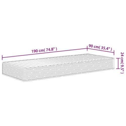 Madrac od pjene srednje mekani 90 x 190 cm za jednu osobu - 90 x 190 cm 1 Cijena