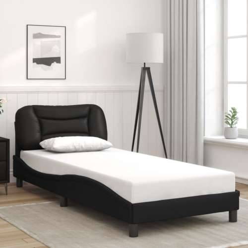 Okvir kreveta s LED svjetlima crni 90 x 190 cm od umjetne kože Crna 90 x 190 cm Cijena