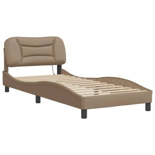 Okvir kreveta s LED svjetlima cappuccino 90x190 cm umjetna koža - Boja cappuccina 90 x 190 cm Cijena