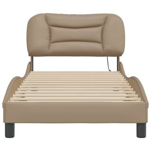 Okvir kreveta s LED svjetlima cappuccino 90x190 cm umjetna koža - Boja cappuccina 90 x 190 cm Cijena