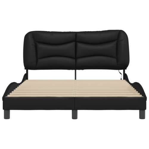 Okvir kreveta s LED svjetlima crni 120 x 200 cm umjetna koža - Crna 120 x 200 cm Cijena