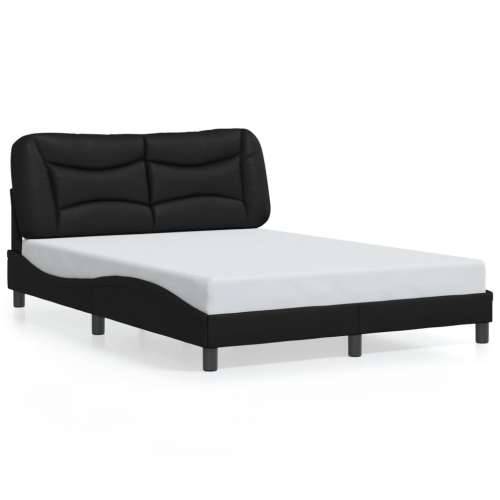 Okvir kreveta s LED svjetlima crni 140 x 200 cm od umjetne kože - Crna 140 x 200 cm Cijena