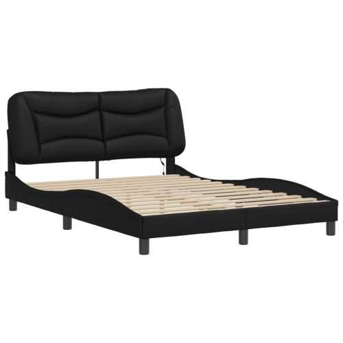 Okvir kreveta s LED svjetlima crni 140 x 200 cm od umjetne kože - Crna 140 x 200 cm Cijena