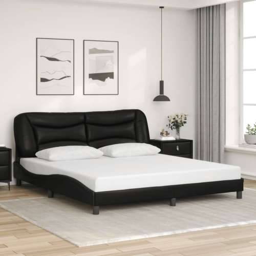 Okvir kreveta s LED svjetlima crni 180 x 200 cm od umjetne kože - Crna 180 x 200 cm Cijena