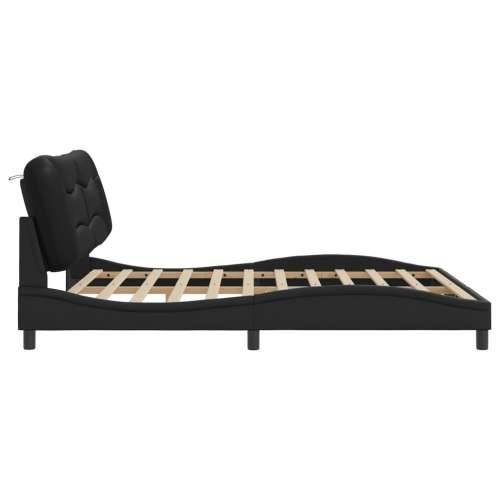 Okvir kreveta s LED svjetlima crni 180 x 200 cm od umjetne kože - Crna 180 x 200 cm Cijena