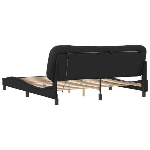 Okvir kreveta s LED svjetlima crni 180 x 200 cm od umjetne kože - Crna 180 x 200 cm Cijena