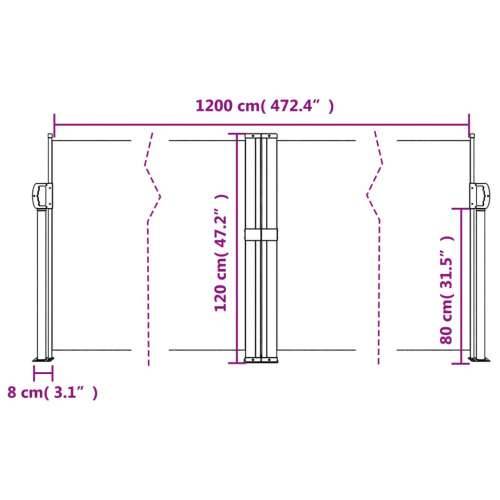 Bočna tenda na uvlačenje smeđa 120 x 1200 cm Smeđa 120 x 1200 cm 1 Cijena