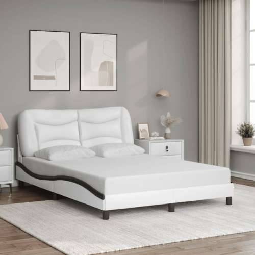 Okvir kreveta LED bijelo-crni 140 x 200 cm od umjetne kože - Bijela i crna 140 x 200 cm Cijena