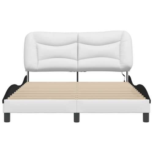 Okvir kreveta LED bijelo-crni 140 x 200 cm od umjetne kože - Bijela i crna 140 x 200 cm Cijena