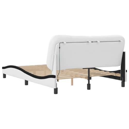 Okvir kreveta LED bijelo-crni 140 x 200 cm od umjetne kože - Bijela i crna 140 x 200 cm Cijena