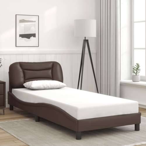 Okvir kreveta s LED svjetlima smeđi 80 x 200 cm od umjetne kože - Smeđa 80 x 200 cm Cijena