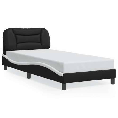Okvir kreveta s LED svjetlom crno-bijeli 90x200 cm umjetna koža - Crno-bijelo 90 x 200 cm Cijena