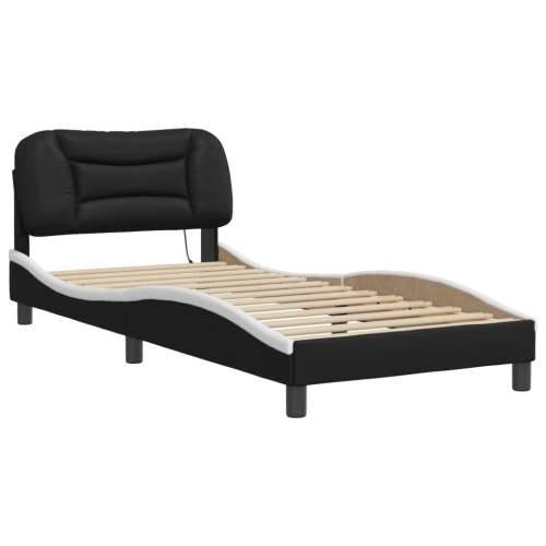 Okvir kreveta s LED svjetlom crno-bijeli 90x200 cm umjetna koža - Crno-bijelo 90 x 200 cm Cijena